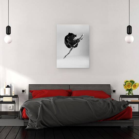Tablou canvas - Balerina, Balet, Balerina, Dansator, Alb-Negru, Studio, 75 x 100 cm - 3- Roveli
