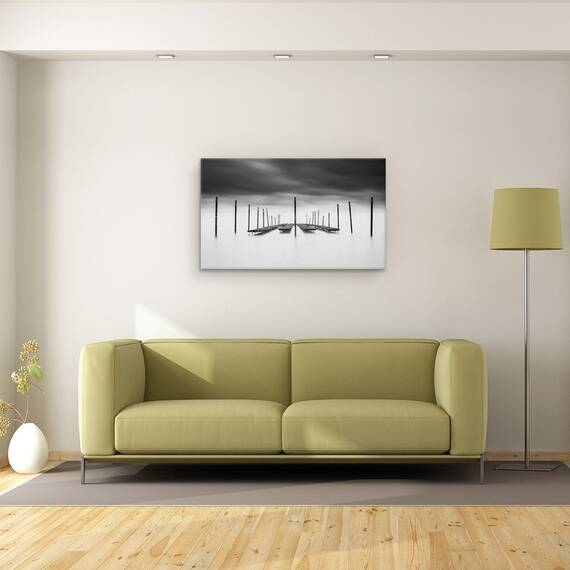 Tablou canvas - Bar, Alb-Negru, Laptos, 50 x 80 cm - 2- Roveli