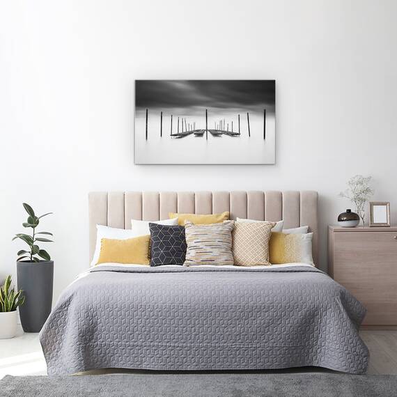 Tablou canvas - Bar, Alb-Negru, Laptos, 50 x 80 cm - 3- Roveli