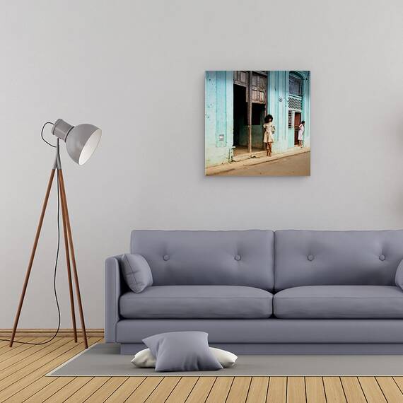 Tablou canvas - Cuba, Havana, Turcoaz, Coafura, Par, 60 x 60 cm - 2- Roveli