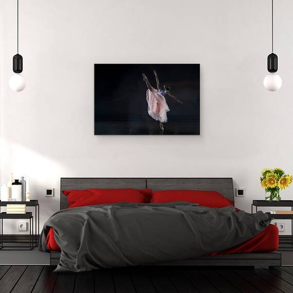 Tablou canvas - Dansatoare, Balerina, Balet, Gratie, Performanta, Roz, 40 x 60 cm - 3- Roveli
