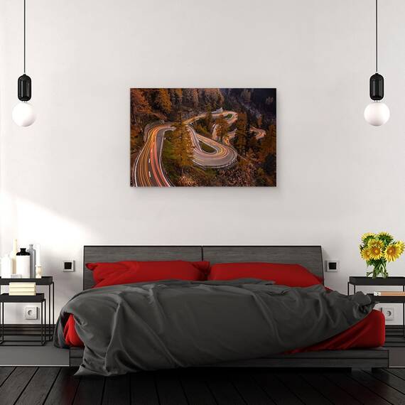 Tablou canvas - Desfasurare, Abonament, Alpi, Elvetia, Toamna, Infrangere, serpuit, 80 x 120 cm - 3- Roveli