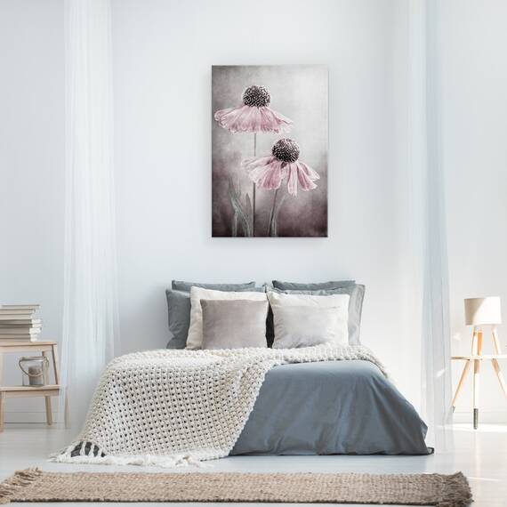 Tablou canvas - Duet, Heleniu, Sneezeweed, Roz, Floral, 60 x 90 cm - 3- Roveli