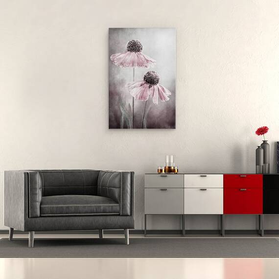 Tablou canvas - Duet, Heleniu, Sneezeweed, Roz, Floral, 80 x 120 cm - 2- Roveli