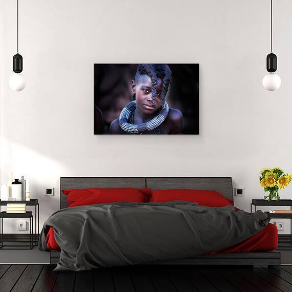 Tablou canvas - Frumusetea Din Interior, Portret, Frumos, Himba, Fata, Ochi, 80 x 120 cm - 3- Roveli