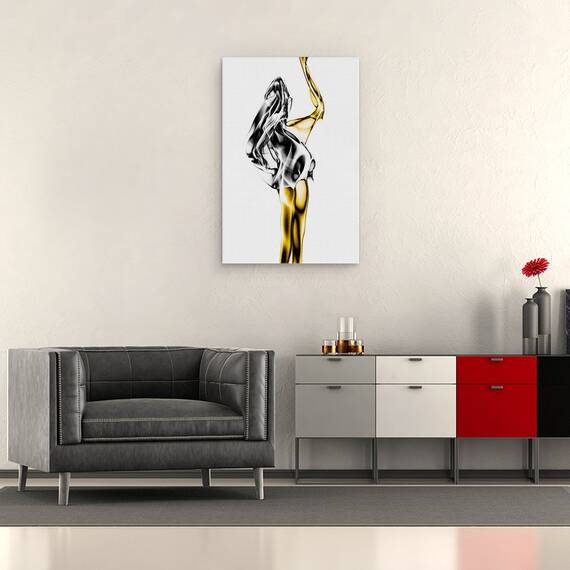 Tablou canvas - Fum, Abstract, Formeaza, Femeie, 80 x 120 cm - 2- Roveli