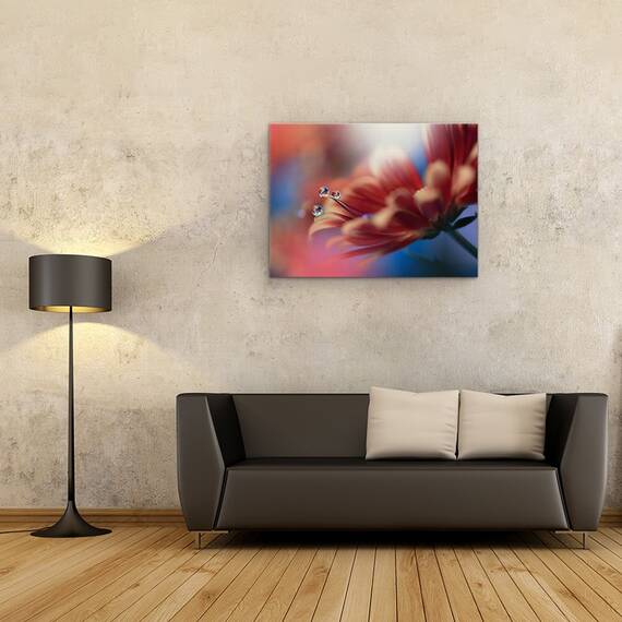 Tablou canvas - In Cel Mai Mare, Macro, Cadere, Apa, Floare, Reflectie, Perla, 75 x 100 cm - 2- Roveli