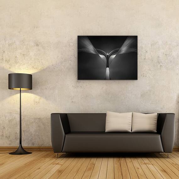 Tablou canvas - Inima de Otel, Arhitectura, Abstract, Reper, Malaysia, Urbana, Alb-Negru, 75 x 100 cm - 2- Roveli
