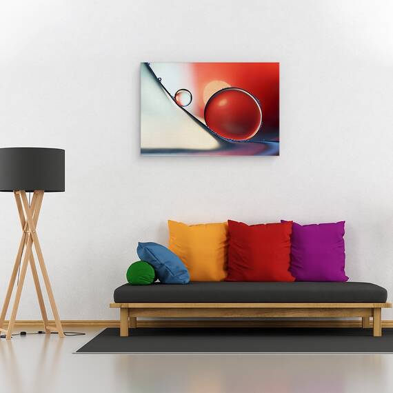 Tablou canvas - Jos si in Jur, Macro, Natura Moarta, Rosu, Cadere, Picaturi, 80 x 120 cm - 2- Roveli