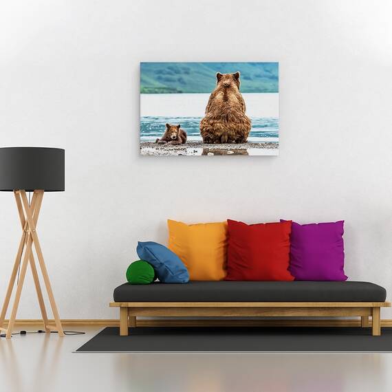 Tablou canvas - Opusi, Kamchatka, Rusia, Natura, Animale, Salbatic, Ursi, 60 x 90 cm - 2- Roveli