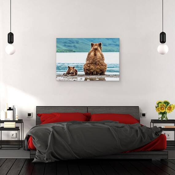 Tablou canvas - Opusi, Kamchatka, Rusia, Natura, Animale, Salbatic, Ursi, 60 x 90 cm - 3- Roveli