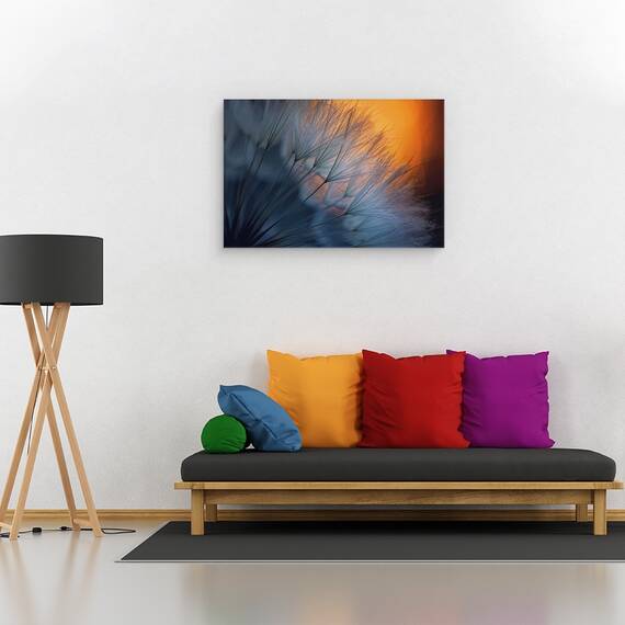 Tablou canvas - Pana, Pene, Apus, Portocaliu, Papadie, 40 x 60 cm - 2- Roveli