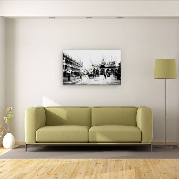 Tablou canvas - Piazza San Marco, Alb-Negru, Italia, 50 x 80 cm - 2- Roveli