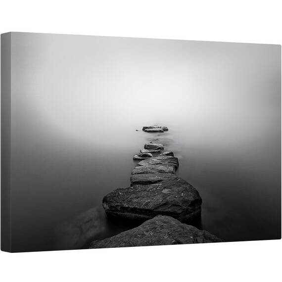Tablou canvas - Pietrele, Elvetia, Ceata, Pietre, Usor, Lacul Leman, 40 x 60 cm - - Roveli