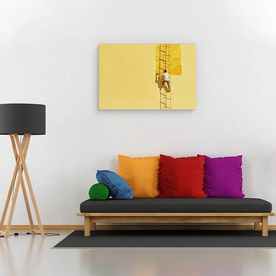 Tablou canvas - Strada, Scara, Pictor, Pictura, Serviciu, Lucrator, 80 x 120 cm - 2- Roveli
