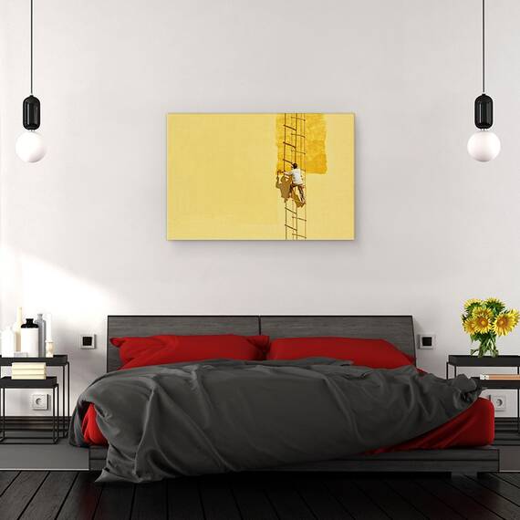 Tablou canvas - Strada, Scara, Pictor, Pictura, Serviciu, Lucrator, 80 x 120 cm - 3- Roveli