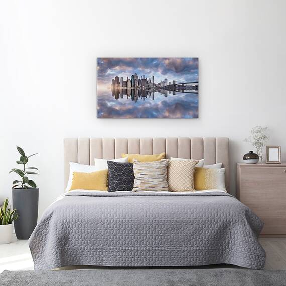 Tablou canvas - Sua, Oras, Orizont, Cladire, Apus, Calatorie, 50 x 80 cm - 3- Roveli