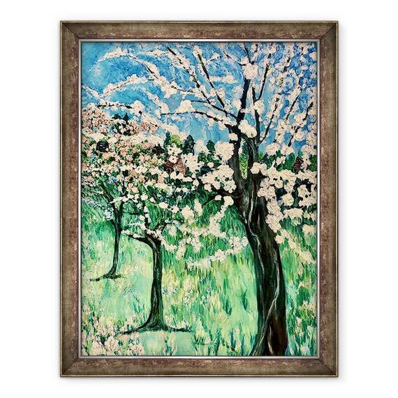 Tablou inramat - Deborah Eve Alastra - Copac cu flori albe, 60 x 80 cm - - Roveli