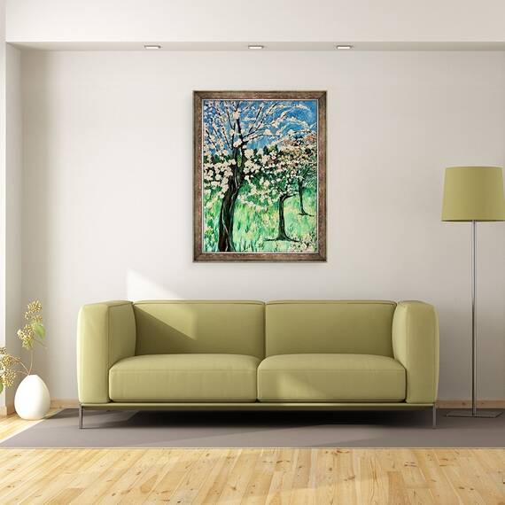 Tablou inramat - Deborah Eve Alastra - Copac cu flori albe, 60 x 80 cm - 2- Roveli