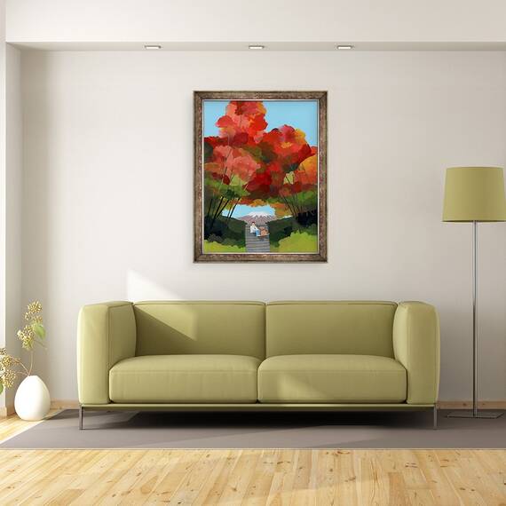 Tablou inramat - Hiroyuki Izutsu - Arcul frunzelor de toamna I, 60 x 80 cm - 2- Roveli