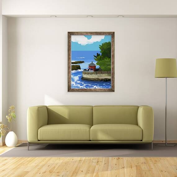 Tablou inramat - Hiroyuki Izutsu - Resedinta artistului japonez Tenshin Okakura Izura Rokkakudo, 60 x 80 cm - 2- Roveli