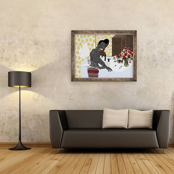 Tablou inramat - Osinachi - Fara cafea in dimineata asta, 60 x 80 cm - 2- Roveli
