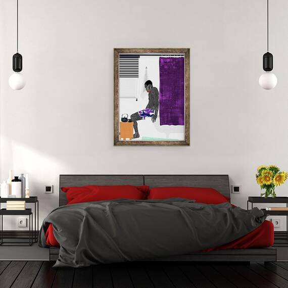 Tablou inramat - Osinachi - Pentru a mentine dusul in functiune, 60 x 80 cm - 3- Roveli