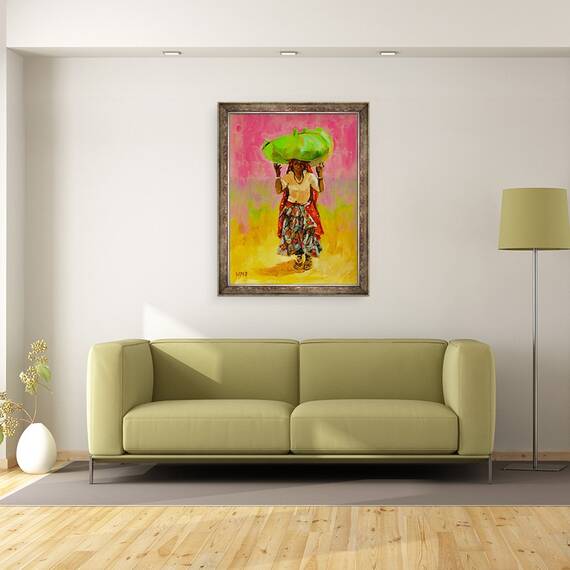 Tablou inramat - Sue Wales - Lucrator teren indian, 2020, 60 x 80 cm - 2- Roveli