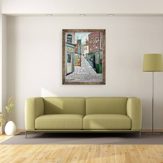 Tablou inramat - Deborah Eve Alastra - Pub bantuit Hampstead, 60 x 80 cm - 2- Roveli