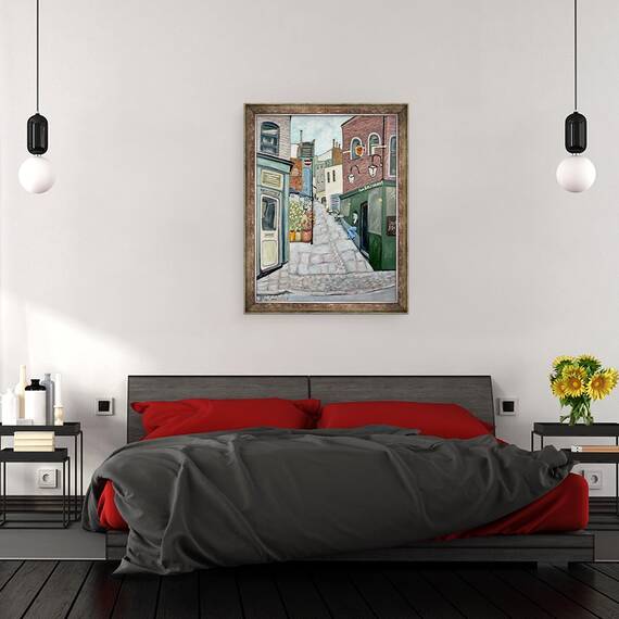 Tablou inramat - Deborah Eve Alastra - Pub bantuit Hampstead, 60 x 80 cm - 3- Roveli