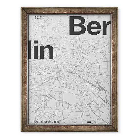 Tablou inramat - Florent Bodart - Berlin Minimal Map, 60 x 80 cm - - Roveli