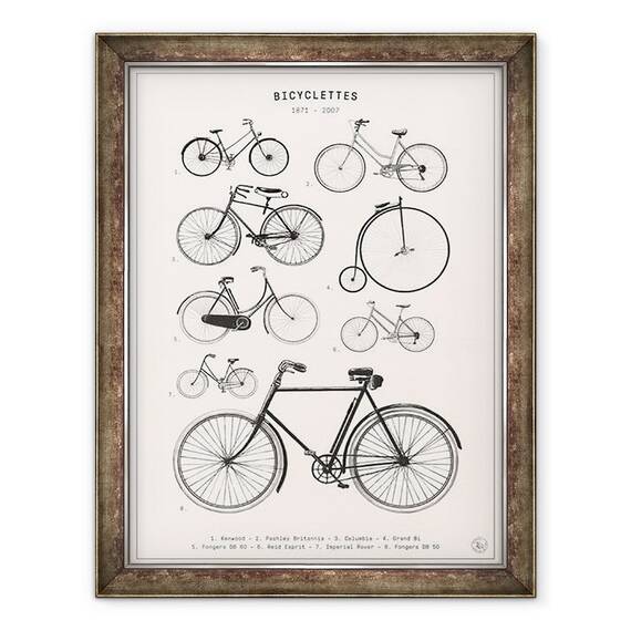 Tablou inramat - Florent Bodart - Biciclete, 60 x 80 cm - - Roveli