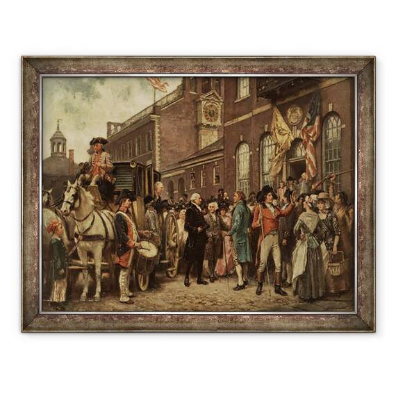 Tablou inramat - Jean Leon Gerome Ferris - Inaugurarea Washingtonului la Philadelphia, 60 x 80 cm - - Roveli