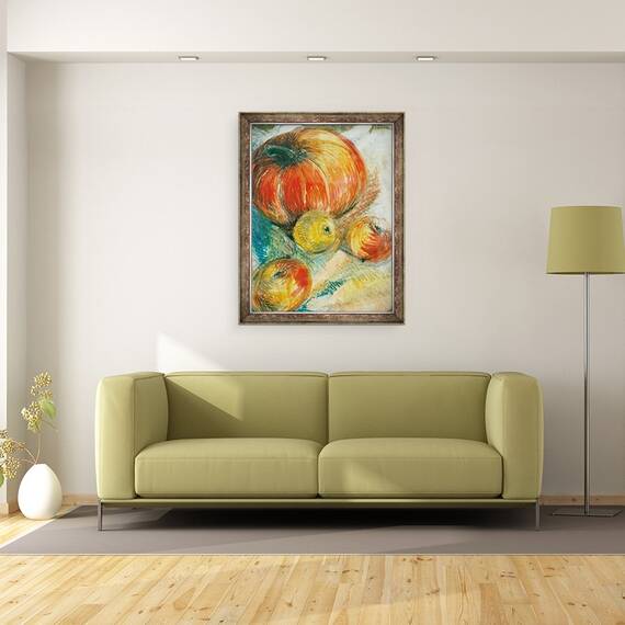 Tablou inramat - Joan Thewsey - Dovleac cu mere, 60 x 80 cm - 2- Roveli