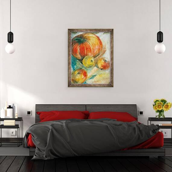 Tablou inramat - Joan Thewsey - Dovleac cu mere, 60 x 80 cm - 3- Roveli