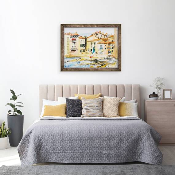 Tablou inramat - Joan Thewsey - Saint-Tropez, golful, 60 x 80 cm - 3- Roveli