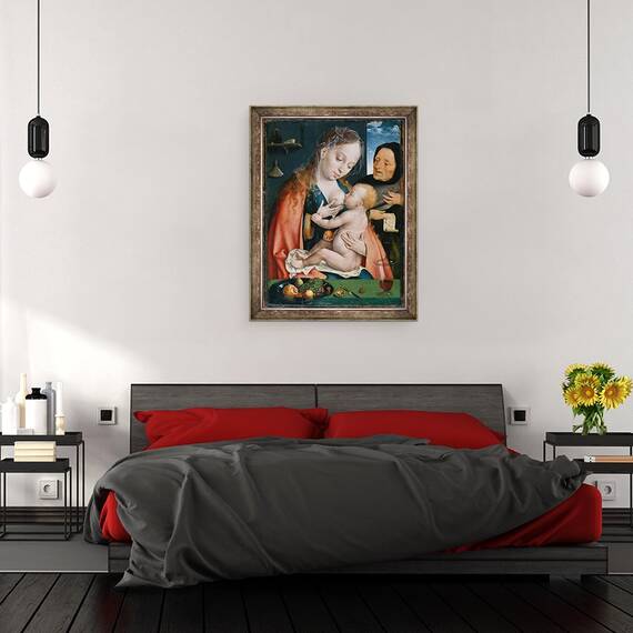 Tablou inramat - Joos van Cleve - Sfanta familie, 60 x 80 cm - 3- Roveli