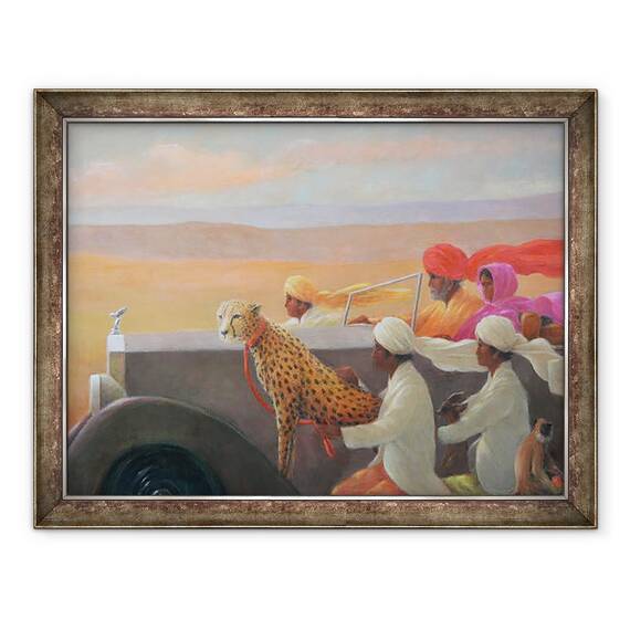 Tablou inramat - Lincoln Seligman - Petrecere de vanatoare, 60 x 80 cm - - Roveli