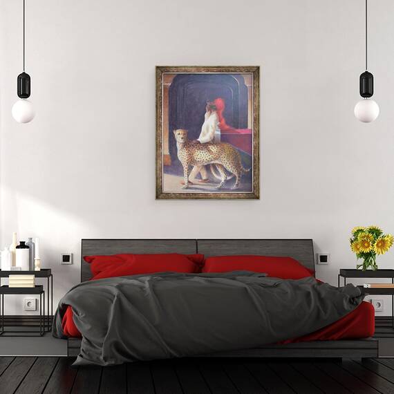 Tablou inramat - Lincoln Seligman - sofer + ghepard, 60 x 80 cm - 3- Roveli