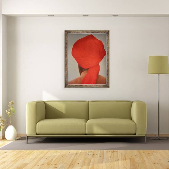 Tablou inramat - Lincoln Seligman - Turban mare si rosu I, 60 x 80 cm - 2- Roveli