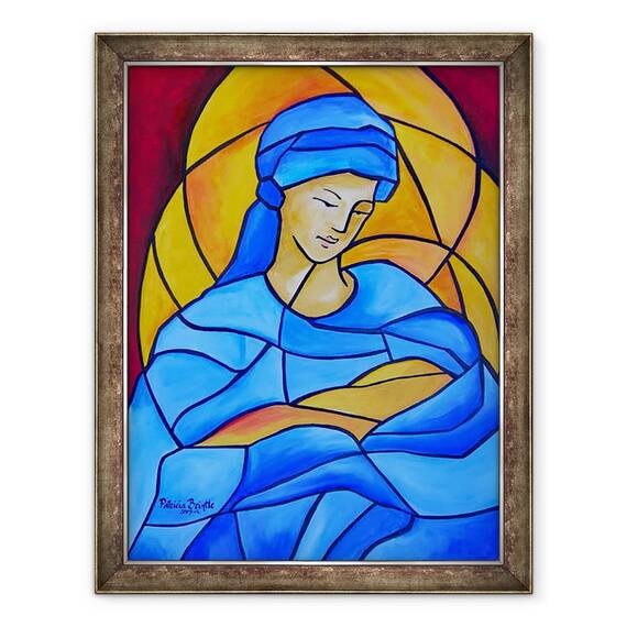 Tablou inramat - Patricia Brintle - Maria plina de har, 60 x 80 cm - - Roveli