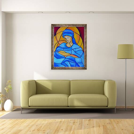 Tablou inramat - Patricia Brintle - Maria plina de har, 60 x 80 cm - 2- Roveli