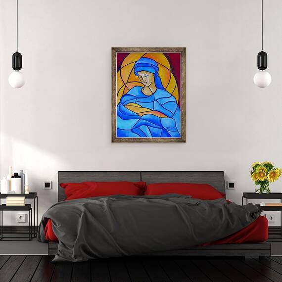 Tablou inramat - Patricia Brintle - Maria plina de har, 60 x 80 cm - 3- Roveli
