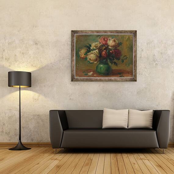 Tablou inramat - Pierre Auguste Renoir - Trandafiri in Vaza, 60 x 80 cm - 2- Roveli