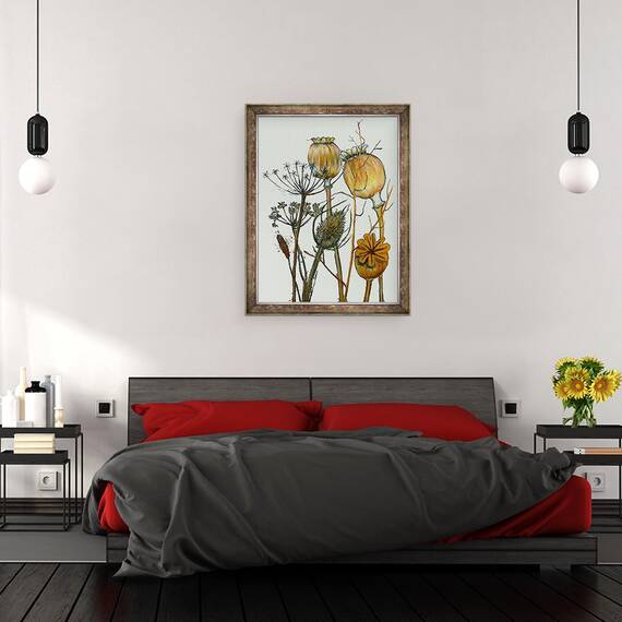 Tablou inramat - Sarah Thompson-Engels - Capete de seminte uscate, 60 x 80 cm - 3- Roveli
