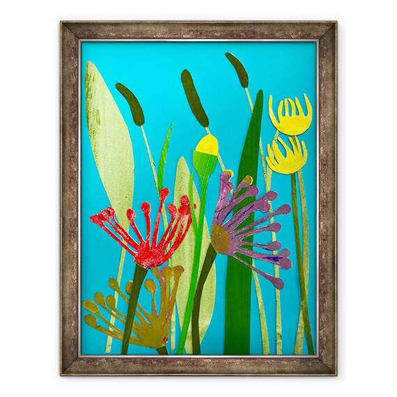 Tablou inramat - Sarah Thompson-Engels - flori si ierburi, 60 x 80 cm - - Roveli