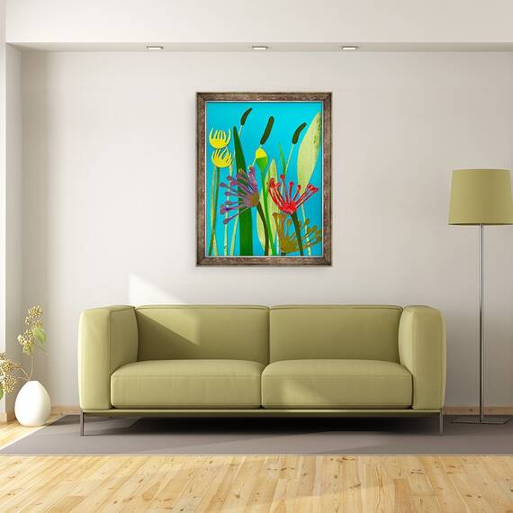 Tablou inramat - Sarah Thompson-Engels - flori si ierburi, 60 x 80 cm - 2- Roveli