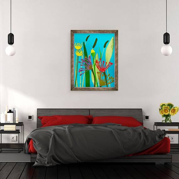 Tablou inramat - Sarah Thompson-Engels - flori si ierburi, 60 x 80 cm - 3- Roveli
