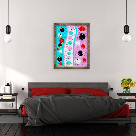 Tablou inramat - Sylver Bernat - Rate indisciplinate la rand, 2019, 60 x 80 cm - 3- Roveli
