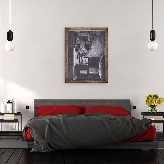 Tablou inramat - Vincent Alexander Booth - Lampa aprinsa la lumina lumanarilor, 1997, 60 x 80 cm - 3- Roveli